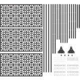 vidaXL kovinski ograjni panel Črn Kovina Velik Vzorec Ograjni panel | Shoptok.si