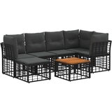  Set vanjskih sofa 7 pcs Crna i tamno siva Poliester | Eponuda.com