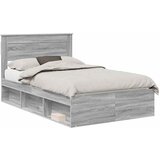 vidaXL Konstrukcija postelje z vzmetnico Siva Sonoma 120 x 190 cm, (5000103643) | Shoptok.si