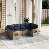 vidaXL 6-dijelni set vrtnih sofa od poliratana s jastucima sivi | shoptok.hr
