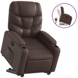  Naslonjač na podizanje od umjetne kože smeđi | shoptok.hr
