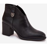 Boto Insulated Women's Ankle Boots On Heel From Eco Leather Black Talienne | shoptok.hr