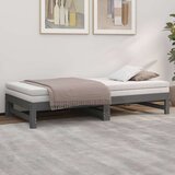  Izvlečna dnevna postelja siva 2x(90x190) cm trdna borovina, (20725016) | Shoptok.si