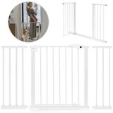 ECO TOYS sigurnosna vrata 74–132 cm za stepenice i vrata – čelična s dodatnim panelima, bijela | shoptok.hr
