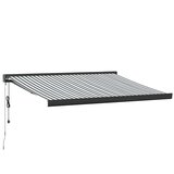 Tenda na uvlačenje antracit-bijela 3,5x2,5 m tkanina i aluminij | shoptok.hr