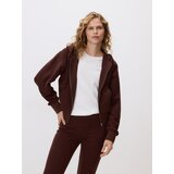 Reserved Majica s kapuljačom na patentni zatvarač - boja kave | shoptok.hr