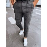 DStreet Men's Dark Grey Checkered Chino Trousers | shoptok.hr
