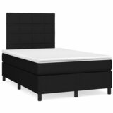 vidaXL Box spring postelja z vzmetnico LED črna 120x190 cm blago Cene