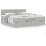  Ottoman krevet s madracem svijetlo sivi 200x200 cm baršun | Shoptok.si