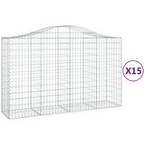  Lučne gabionske košare 15kom 200x50x120/140cm pocinčano željezo | shoptok.hr