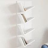 vidaXL Zidne police za knjige s 4 razine bijele 33 x 16 x 90 cm
