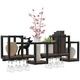 MID.YOU Stenski Regal Kolari M, Črna, Barva Hrasta | Shoptok.si