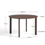 Kave Home Okrugao vrtni stol sa staklenom pločom stola ø 120 cm Erice – | shoptok.hr