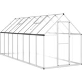  Staklenik s okvirom srebrni 445 x 169 x 195 cm aluminijski | shoptok.hr