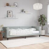  The Living Store Dnevna postelja z vzmetnico svetlo siva 80x200 cm žamet - Dnevna Postelja Z Vzmetnico, (21450222) Cene