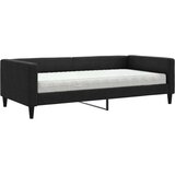 vidaXL Dnevna postelja z vzmetnico črna 100x200 cm blago | Shoptok.si