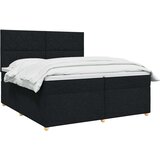  Boxspring krevet s madracem Crna 200 x 200 cm Tkanina | shoptok.hr