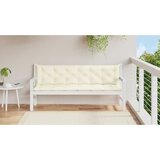  Jastuk za vrtnu klupu krem bijeli 200x(50+50)x7 cm od tkanine | shoptok.hr