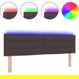  LED vzglavje s črtasto zasnovo temno rjavo 160 cm tkanina, (22080645) | Shoptok.si