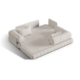 Cosmopolitan Design Bež raztegljiva sedežna garnitura iz tkanine bouclé 206 cm Kemi – | Shoptok.si
