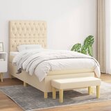  Krevet s oprugama i madracem krem 90 x 190 cm od tkanine | shoptok.hr