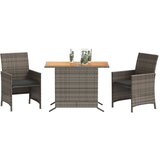  3-dijelni bistro set od poliratana s jastucima sivi | shoptok.hr