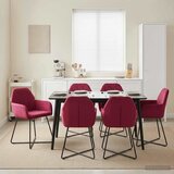  Trpezarijske stolice 4 pcs Baršun Vinska crvena 55 x 50 x 84 cm | shoptok.hr