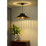  Duolla - Visilica na sajli RIO RATTAN 1xE27/15W/230V &amp;Oslash; 45 cm crna/zlatna Slike