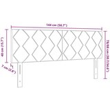 vidaXL Uzglavlje Dizajn Dijamantnih Blokova Crno 140 cm Baršun | shoptok.hr