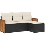  4-dijelni set vrtnih sofa od poliratana s jastucima crni | shoptok.hr