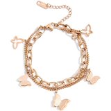 Narukvica Vintage Butterfly - Zlatno Ružičasta KP26965 | Shoptok.si