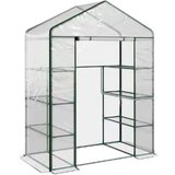 Mini Balcony Garden Greenhouse 4 Metal Shelves PVC Foil 195 x 143 x 73cm | shoptok.hr