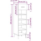 Ormarić Omarica za čevlje črna 30x35x105 cm inženirski les, (20796113) | Shoptok.si