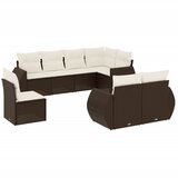  8-dijelni set vrtnih sofa s jastucima smeđi od poliratana | shoptok.hr