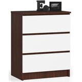 AKORD Komoda, 3 Predali, Wenge/Bela, (5000332182) Cene