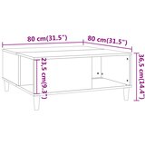  Stolić za kavu bijeli 80 x 80 x 36,5 cm od konstruiranog drva | shoptok.hr