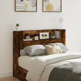 vidaXL Ormarić za uzglavlje LED boja dimljenog hrasta 140x16,5x103,5cm | shoptok.hr