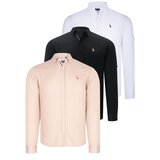 Dewberry TRIPLE SET G674 MENS SHIRT-BLACK-WHITE-BEIGE Cijene
