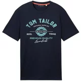 Tom Tailor Majica kraljevo modra / temno modra / bela