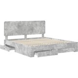  Krevetna konstrukcija s ladicama Betonski sivi 180 x 200 cm Siva 203 x 183 x 100 cm | shoptok.hr