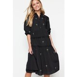 Trendyol black embroidered ruffle detailed dress | ePonuda.com