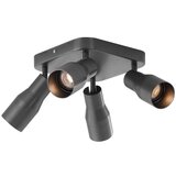 QAZQA Stropni reflektor Stanley kvadratni GU10 50 mm 4-lučni - kovinsko siva | Shoptok.si