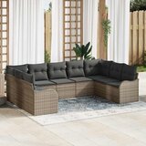  Sjedeća garnitura za vrt 9 kom. Siva poliratan 289 x 177,5 x 69 cm | shoptok.hr