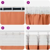 vidaXL Zavese z zavesami 2 pcs Terakota 260 x 140 cm Poliester | Shoptok.si