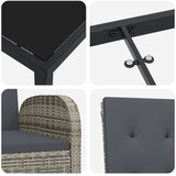 vidaXL 3-delni set za obedovanje na vrtu z blazinami siva poliratan | Shoptok.si