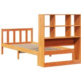 vidaXL Knjižna postelja brez ležišča vošč. rjava 90x200 cm borovina | Shoptok.si