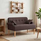 vidaXL Ljubavni kauč s gumbima Tamno smeđa 120 x 65 x 79 cm Tkanina | shoptok.hr