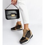 Gemre Black wedge sneakers Chestnut | shoptok.hr