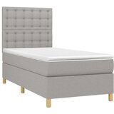  Krevet s oprugama i madracem svjetlosivi 100x200 cm od tkanine | shoptok.hr