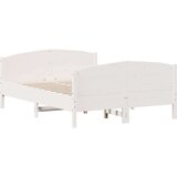  Okvir kreveta s uzglavljem bijeli 120 x 190 cm od borovine | shoptok.hr